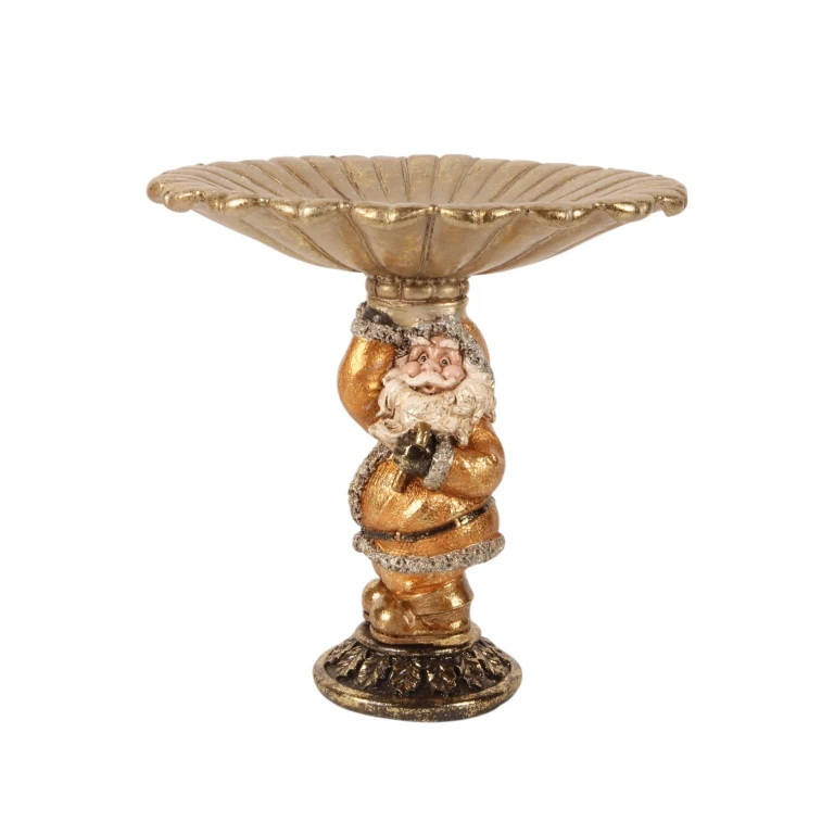 Dekorativ skål Tomte - guld - konstharts - 24 cm - 1 styck