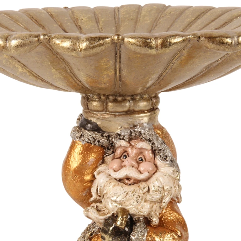 Dekorativ skål Tomte - guld - konstharts - 24 cm - 1 styck