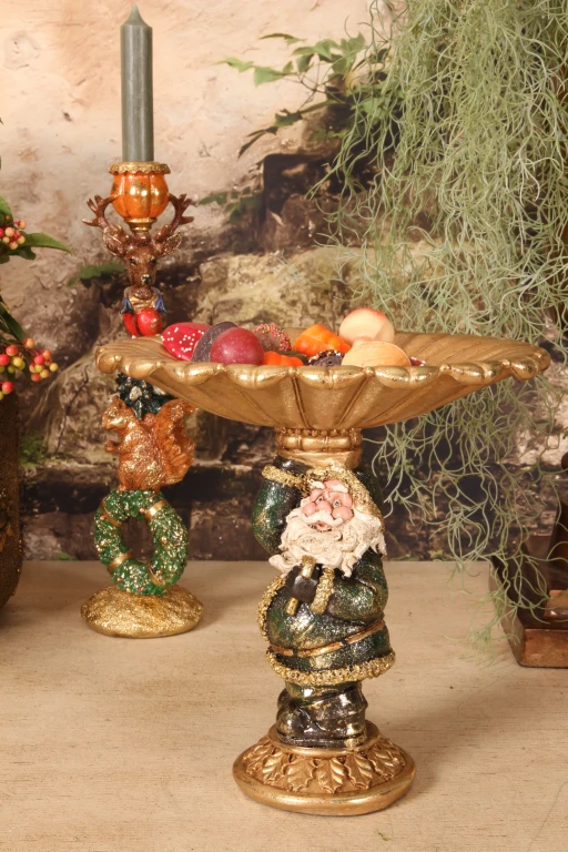 Dekorativ skål tomte - röd - 24 cm - 1 styck