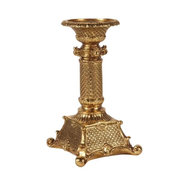 Kandelaber - 22,5 cm - guld - konstharts
