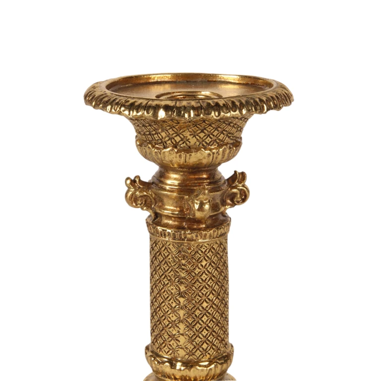 Kandelaber - 22,5 cm - guld - konstharts