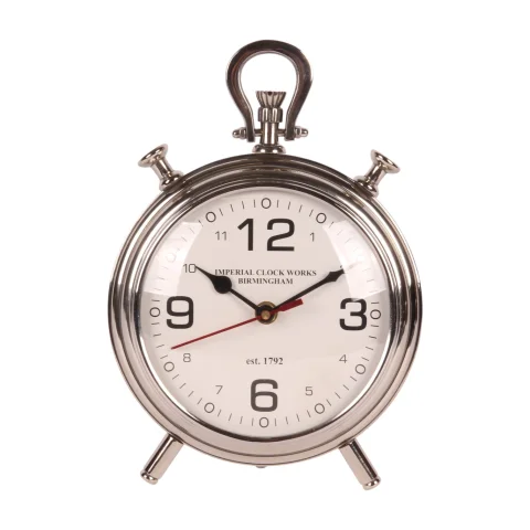 Tafelklok - zilver - aluminium - 28 cm
