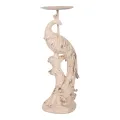 Kandelaber Påfågel - 13 cm - vit/kräm - konstharts