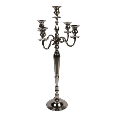 Kandelaar - 5 armen - 104 cm - zilver - aluminium
