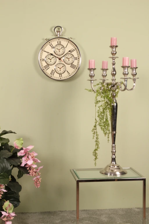 Kandelaber - 5 armar - 104 cm - silver - aluminium