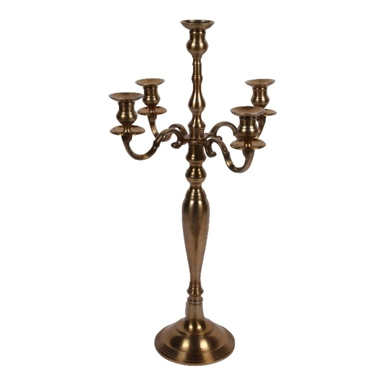 Kandelaber 5-armig - 80 cm - guld - aluminium