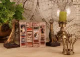 Opbergdoos boekvorm - 15 cm - beige - kunstleer