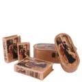 Opbergdoos in boekvorm - 20 cm - bruin - kunstleer