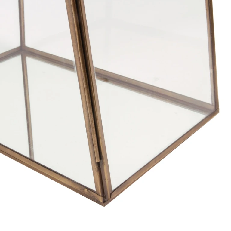 Displaybox - mässing och glas - guld - 45 cm - 1 styck