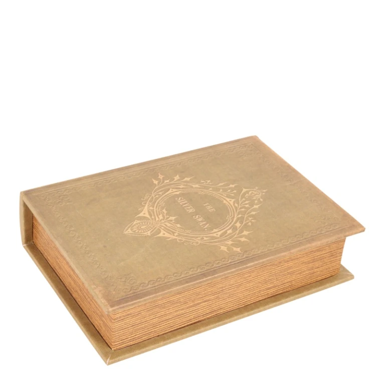 Förvaringslåda bokformad - 23 cm - grön - konstläder