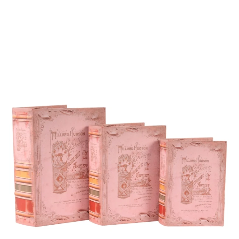 Boklåda Hudson - 20 cm - rosa - konstläder