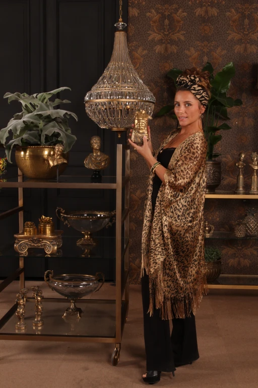 Dutch Style Kristallkrona Colosseo - 80 cm - guld - järn och glas