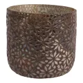Vaxlyshållare mosaikblomma - brun - glas - 17 cm