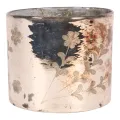 Waxinelichthouder Bloemen - 18 cm - Goud - Glas