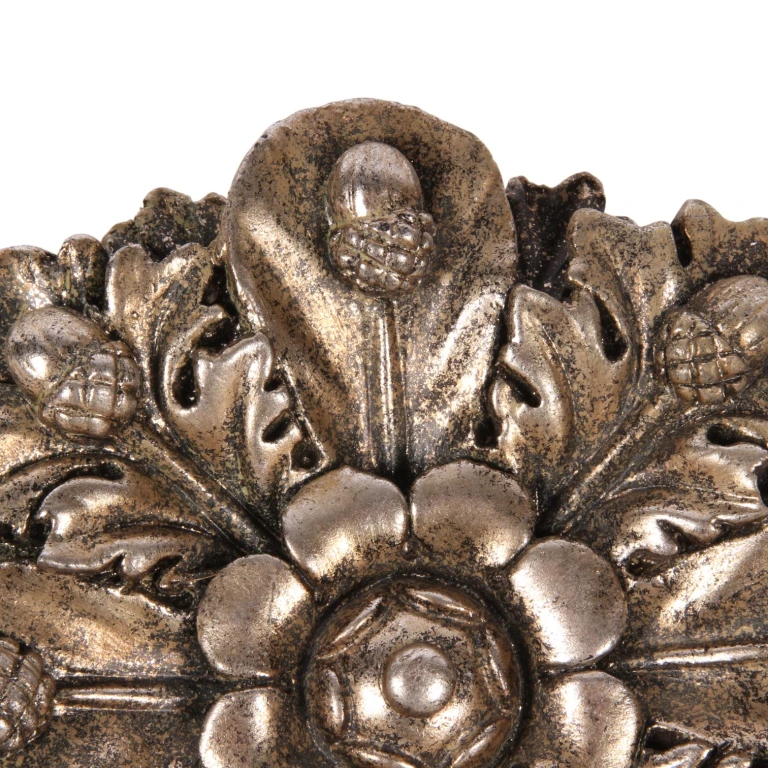 Väggornament blomstform - silver - 15 cm - konstharts