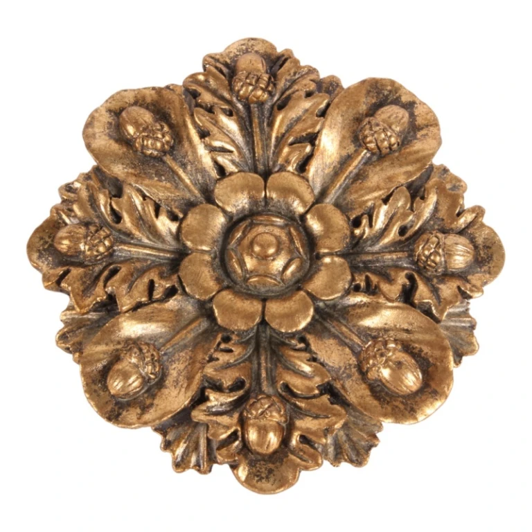 Väggornament Blomma - guld - 15 cm - konstharts