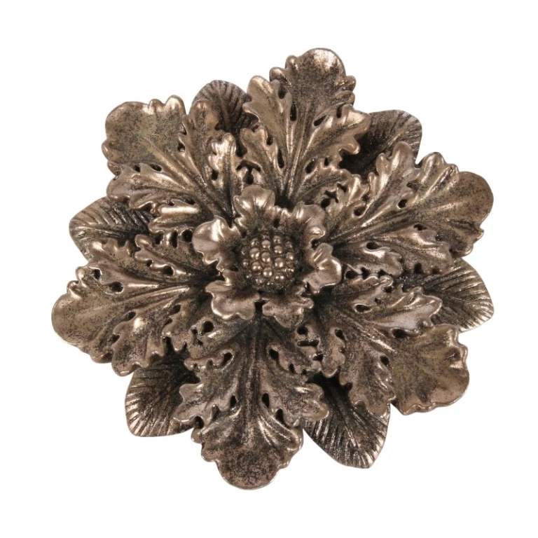 Väggornament Blomma - silver - 20 cm - konstharts