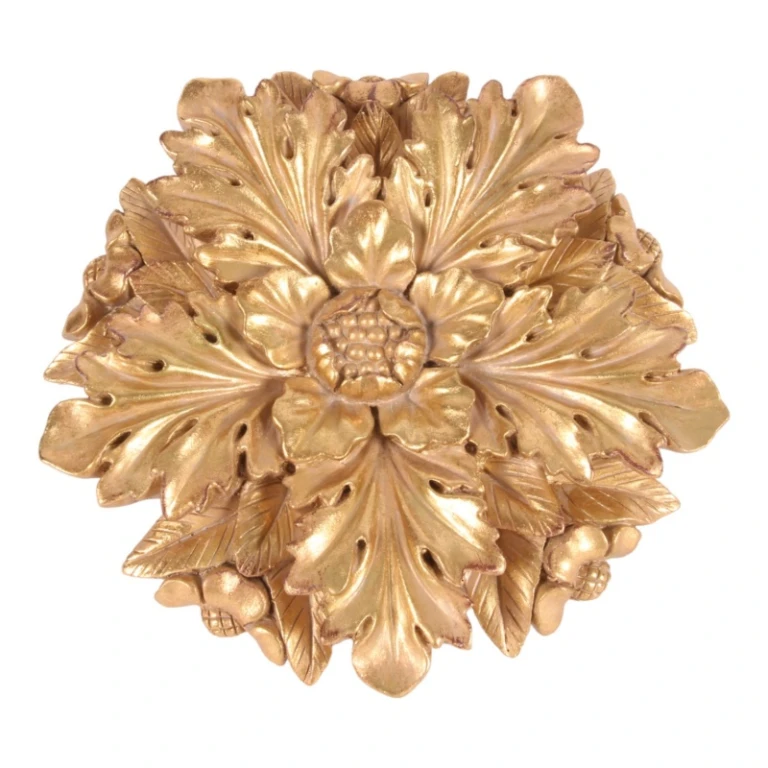 Väggornament Blomma - guld - 25,5 cm - konstharts