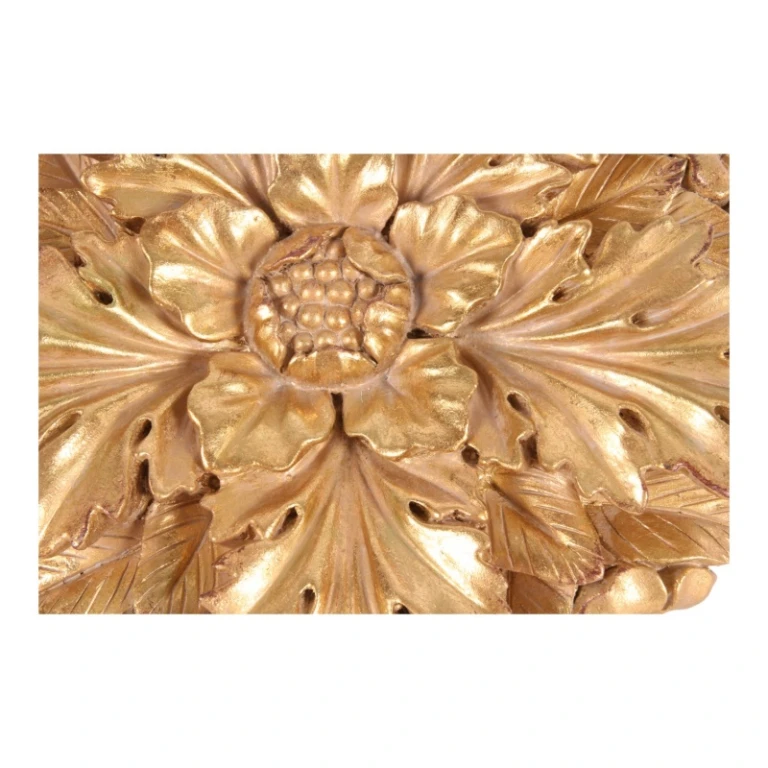 Väggornament Blomma - guld - 25,5 cm - konstharts