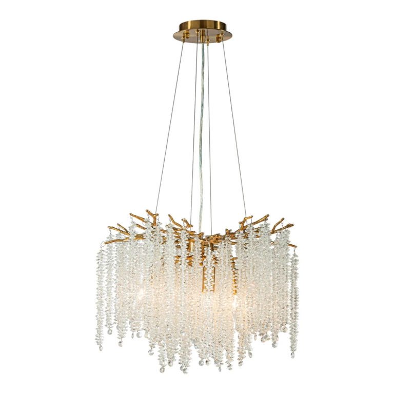 Dutch Style Kroonlampa Waterfall - 45 cm - guld - glas