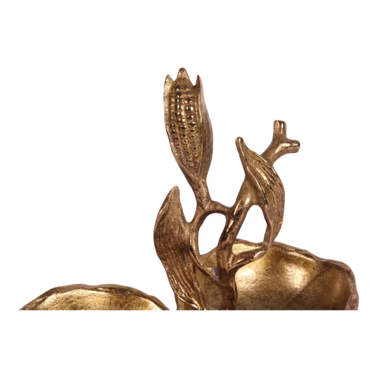 Dekorativa skålar - guld - aluminium - set om 3 stk - 24 cm