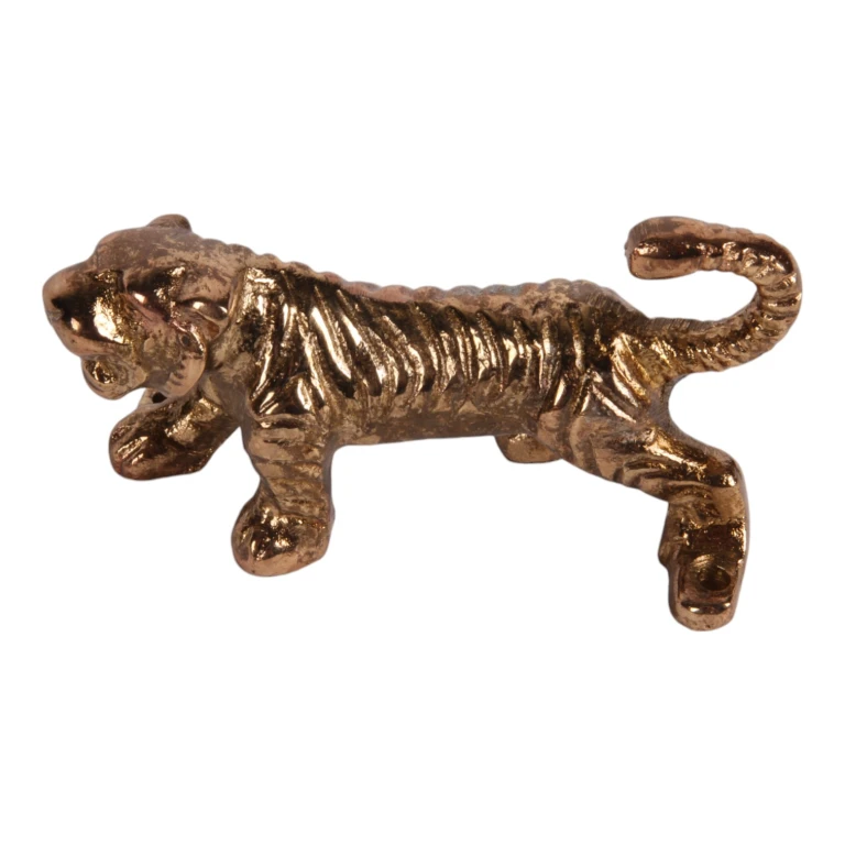 Väggkrok tiger - 12 cm - guld - aluminium