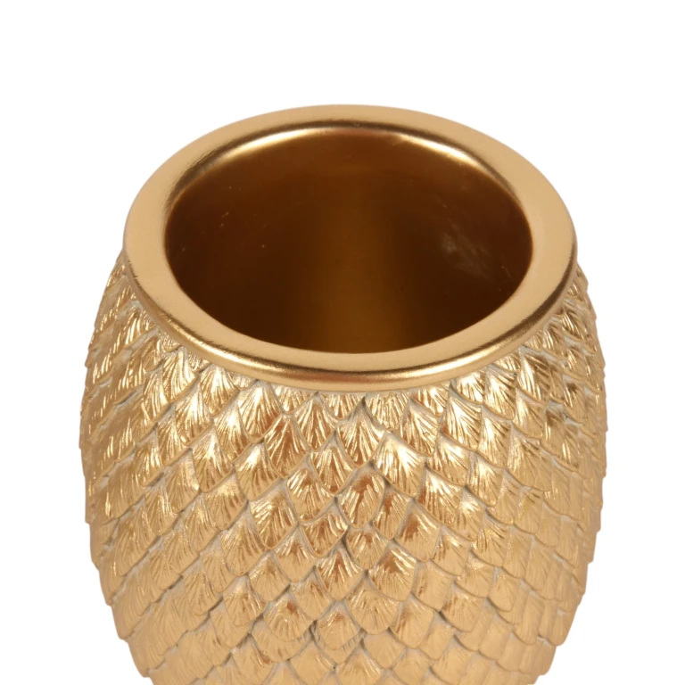 Vas Skalf - 9,5 cm - guld - konstharts