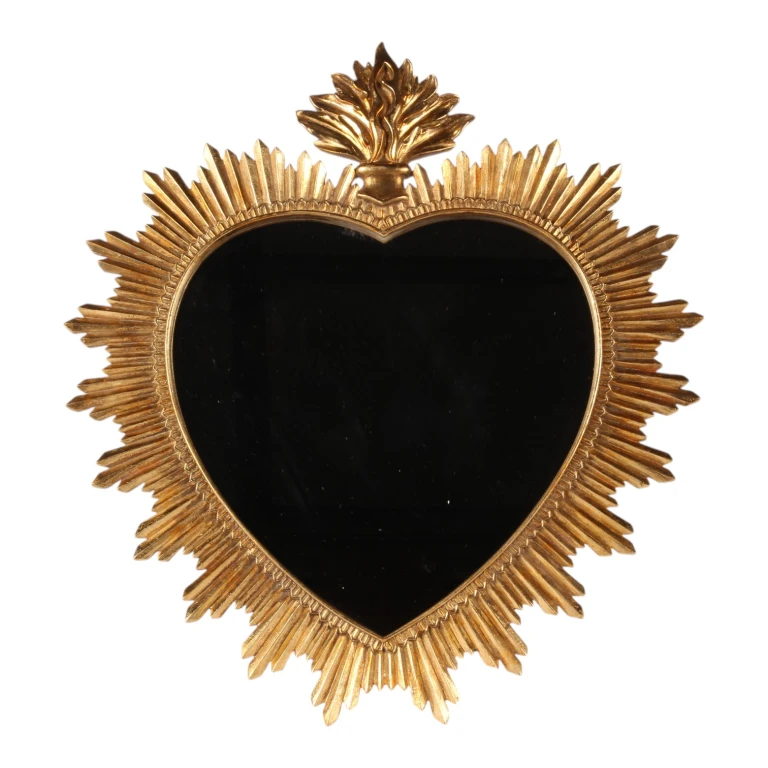 Väggspegel hjärta - guld - 39 cm - 1 styck