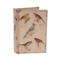 Opbergdoos boekvorm - 15 cm - beige - kunstleer