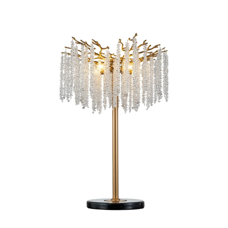 Bordslampa Waterfall - guld - järn och glas - 85 cm