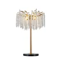 Tafellamp Waterfall - goud - ijzer en glas - 85 cm