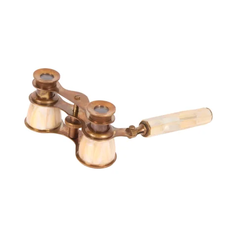Decoratieve verrekijker - goud/wit - messing - 18 cm