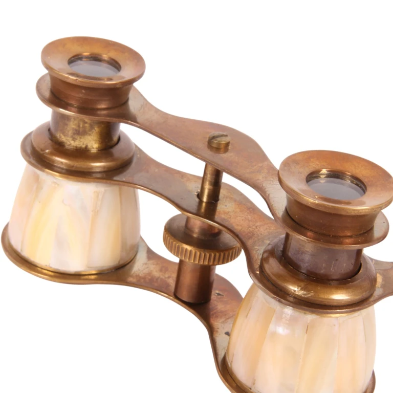 Dekorativ kikare – guld/vitt – mässing – 18 cm