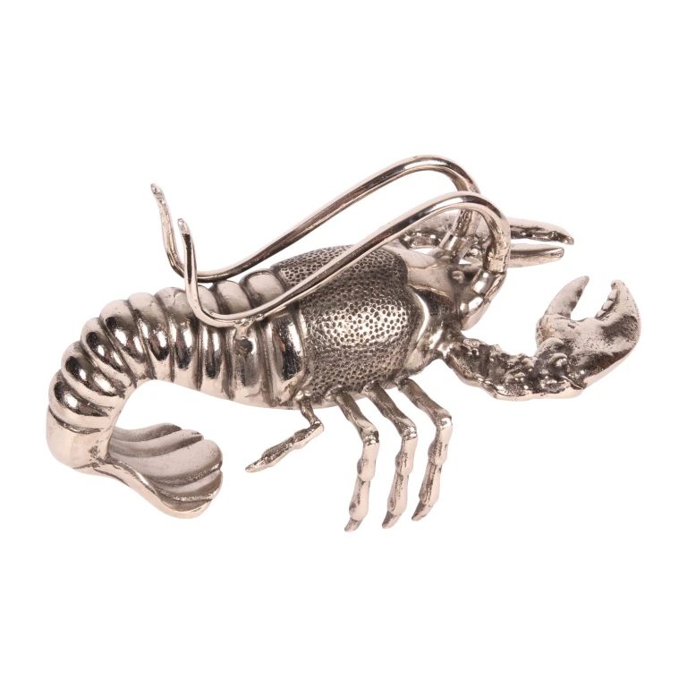 Flaskhållare hummer - silver - aluminium - 41 cm - 1 styck