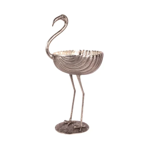 Sierschaal Flamingo - zilver - aluminium - 76 cm - 1 stuk