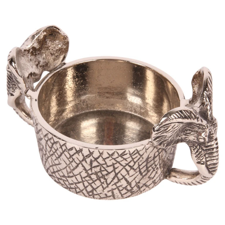 Flaskhållare elefant - 9 cm - silver - aluminium - 1 st