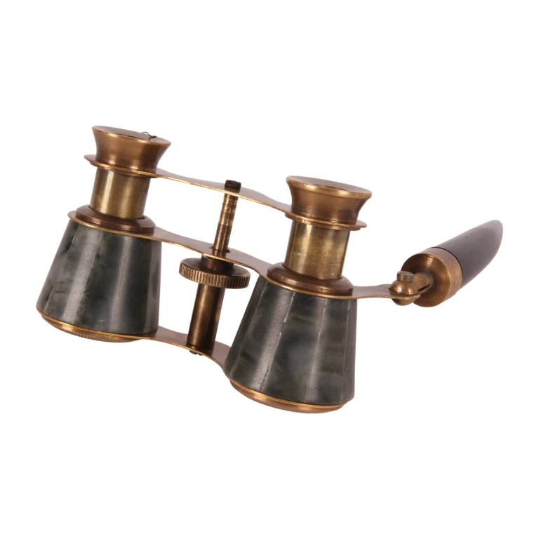 Dekorativ kikare - grön/svart - mässing - 20 cm