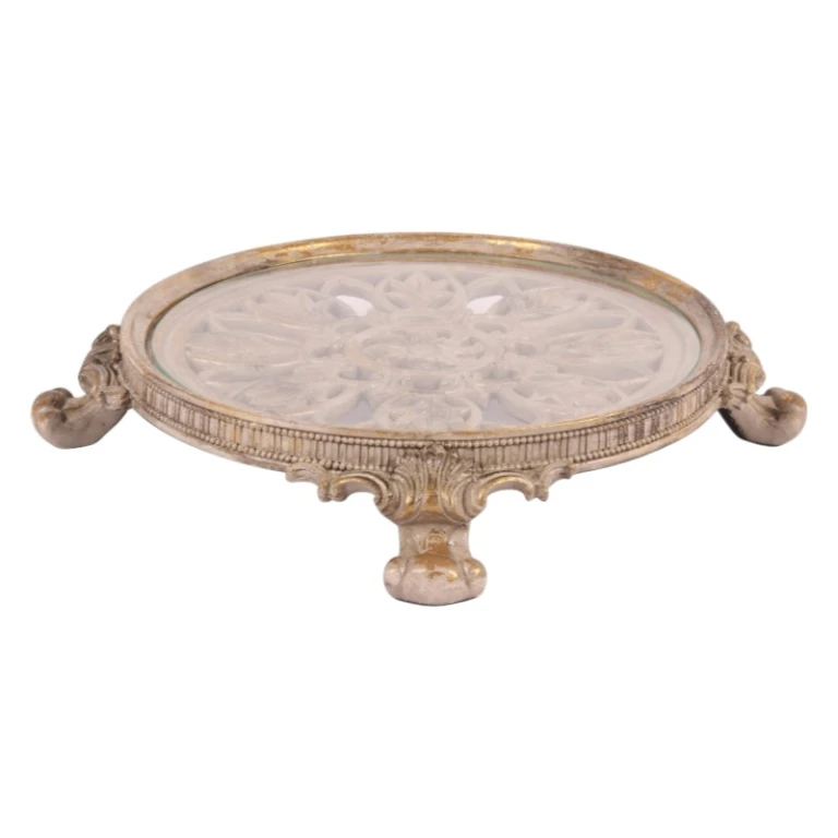 Cake platter 35 cm brown resin - 1 piece