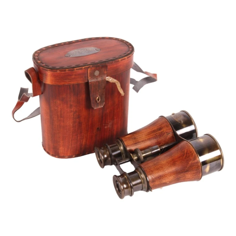 Kikare - mässing - inklusive väska - 14 cm