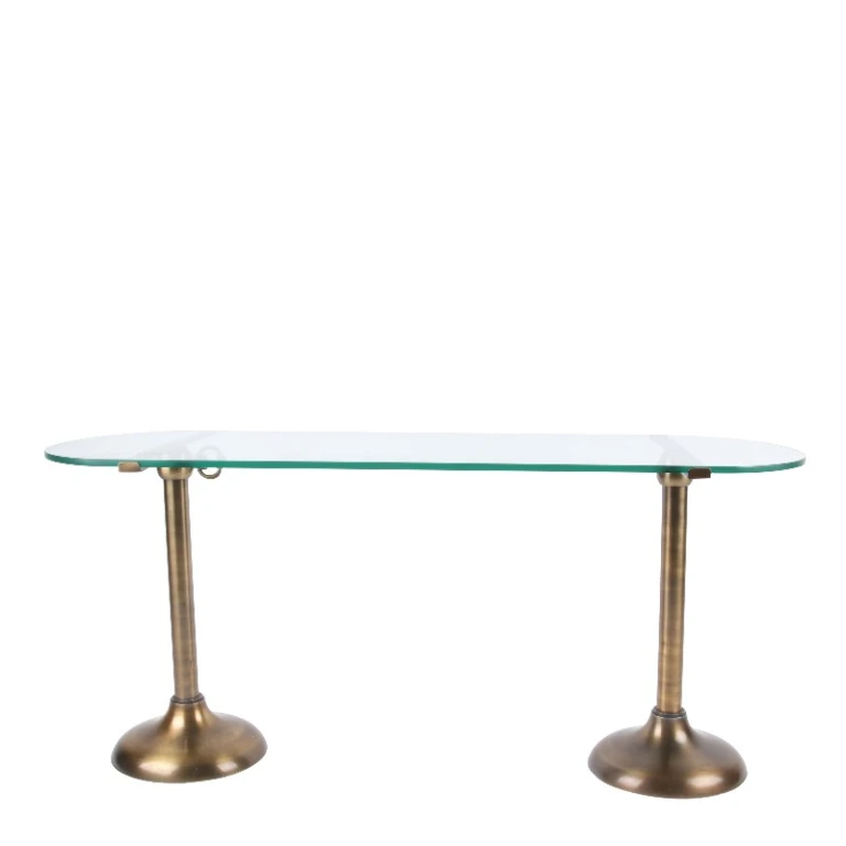 Tårtplatta 90 cm guld mässing & glas