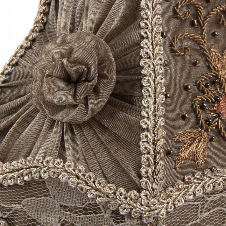 Lampkåpa Victorian Clip-On - 15 cm - taupe - tyg