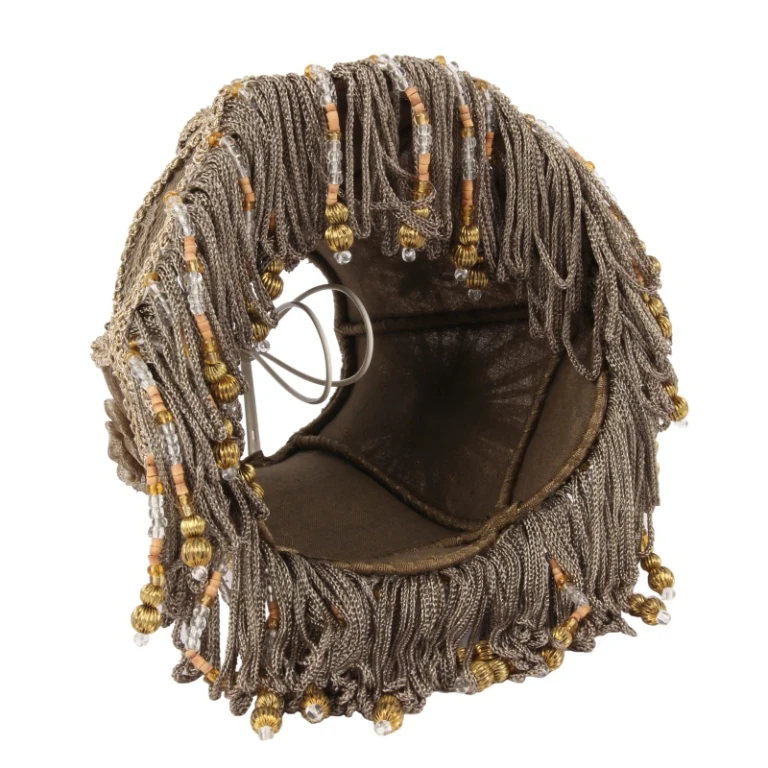 Lampkåpa Victorian Clip-On - 15 cm - taupe - tyg