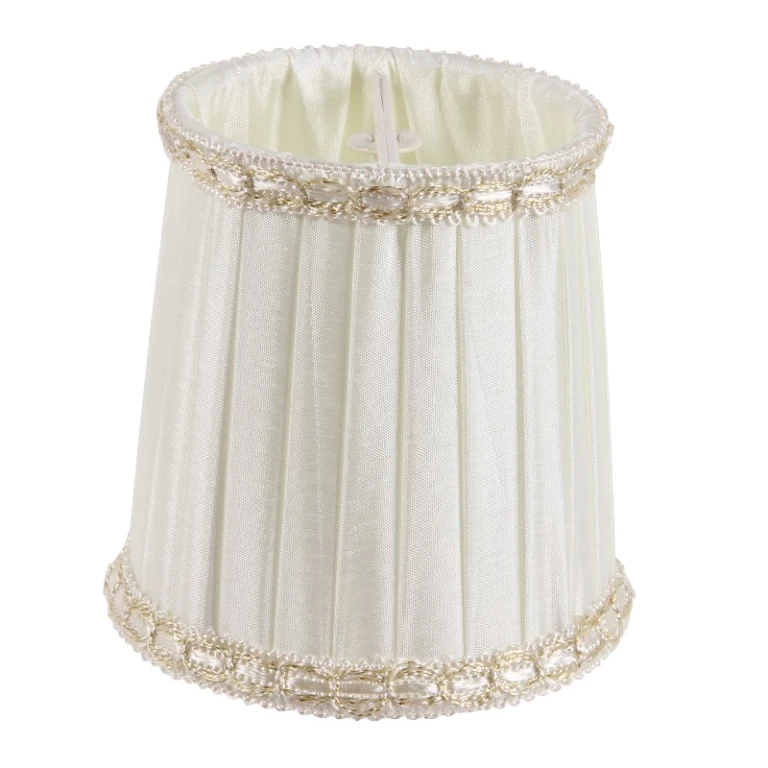 Lampkåpa Victorian Mini Clip-On - 8 cm - krämfärgad - tyg