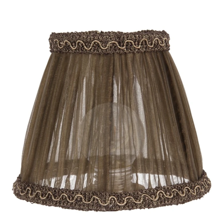 Lampskärm - 13 cm - brun - tyg