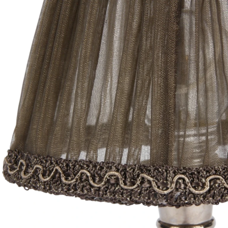 Lampskärm - 13 cm - brun - tyg