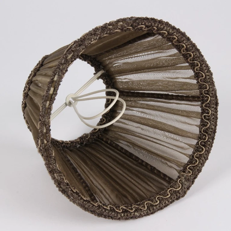 Lampskärm - 13 cm - brun - tyg