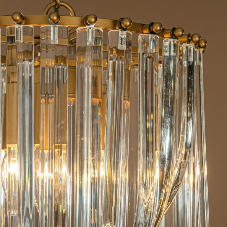 Dutch Style Kroonlampa Chelsea - 61 cm - guld - järn och glas