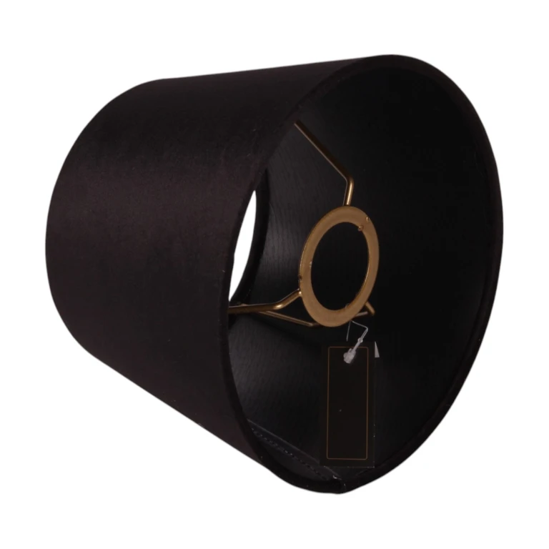 Lampskärm rund - 20 cm - svart - tyg