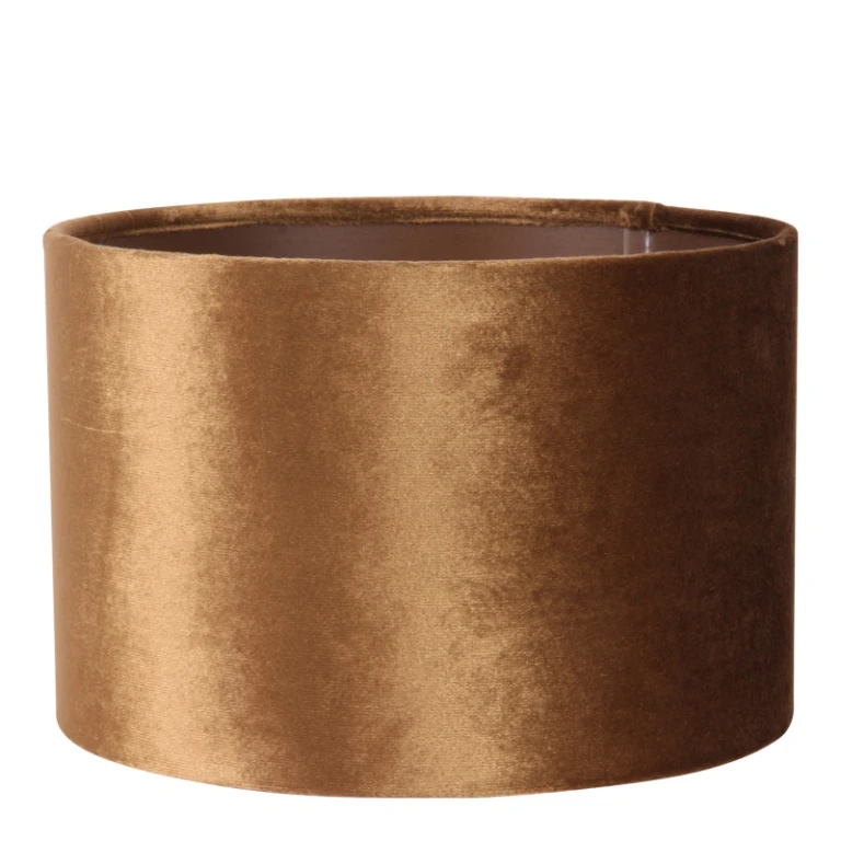 Lampskärm Cylinder - 20 cm - Guld - Tyg