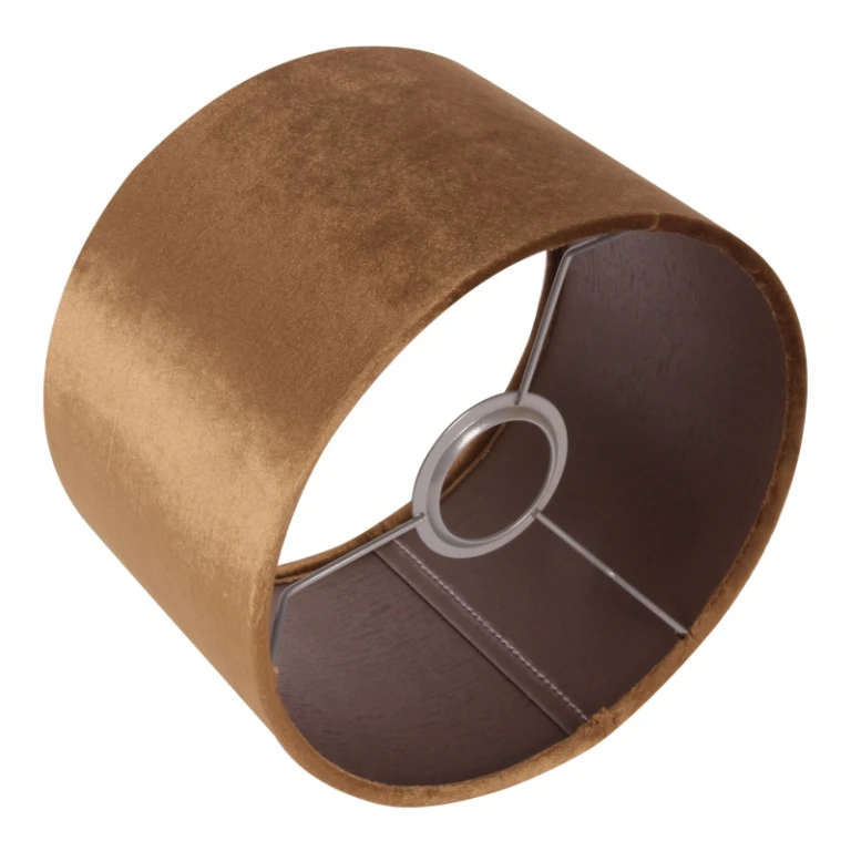 Lampskärm Cylinder - 20 cm - Guld - Tyg